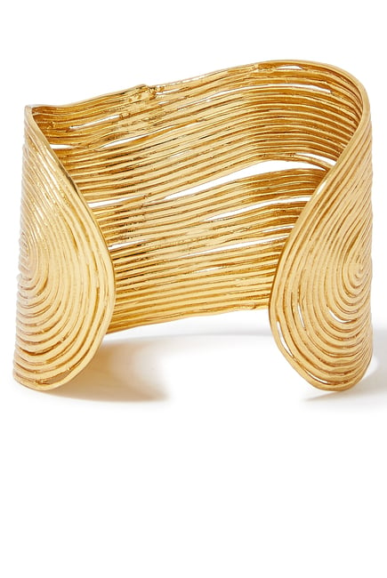Wave Bracelet, 24k Gold-Plated Brass